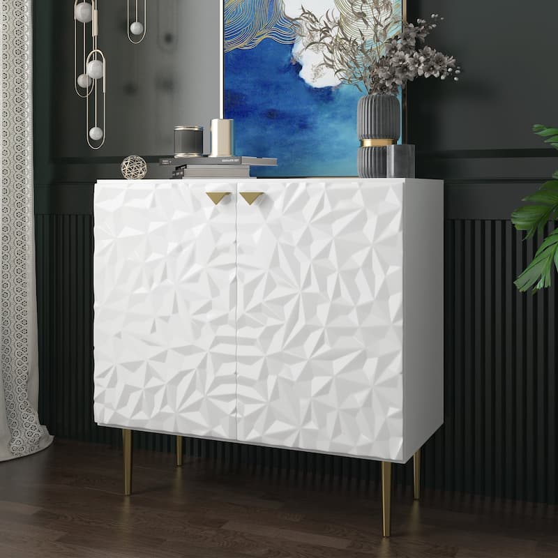 2 Door White Locker Accent Cabinet