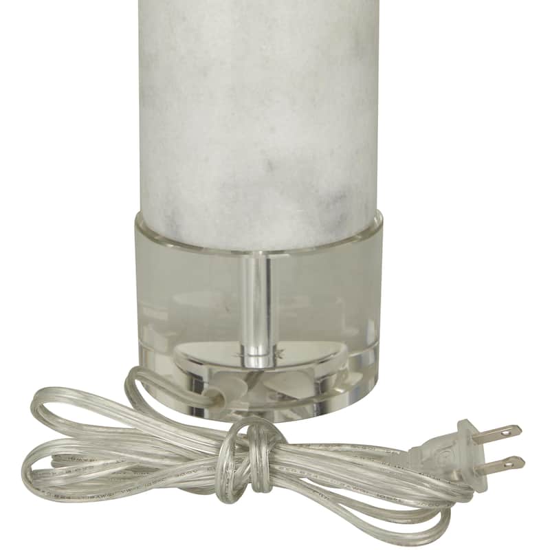 Marble Slender Stand Room Table Lamp with Drum Shade - Black or White - Roche River Decor