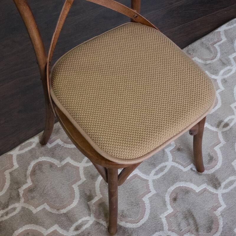 Sweet Home Collection Honeycomb Memory Foam Non Slip Back Chair Pad Cushion Taupe 16" x 16"