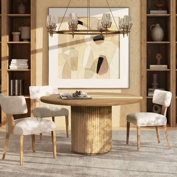 slide 2 of 12, Louise 20" Chenille Upholstered Split Back Dining Side Chair (Set of 2) Travertine Beige Chenille
