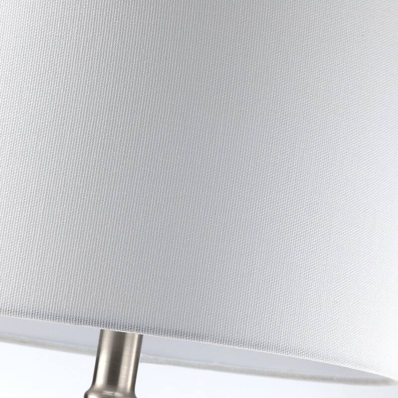 Ceramic White Lamp with White Drum Shade - 19 in. H