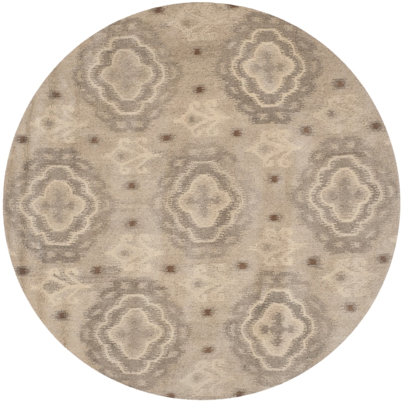 SAFAVIEH Handmade Wyndham Demetria Modern Wool Rug - 7' Round - Silver