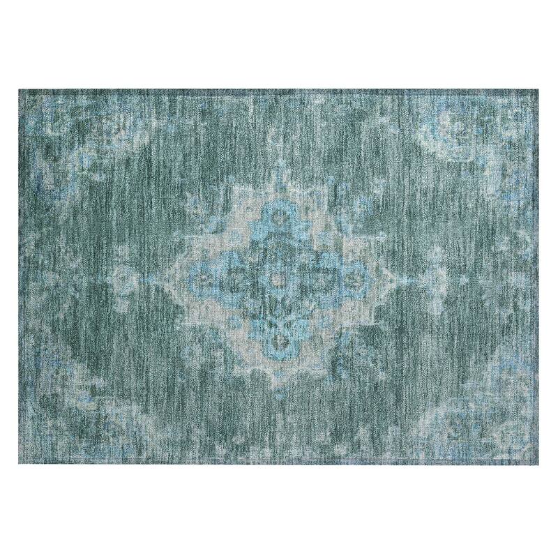 Machine Washable Indoor/ Outdoor Traditional Tabriz Chantille Rug