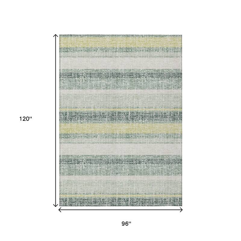 HomeRoots Striped Transitional Rectangle Outdoor Rug