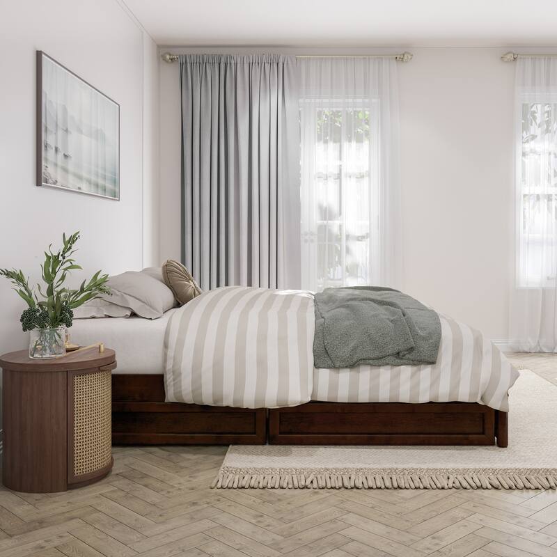 Barcelona Panel Platform Bed with Storage Drawers