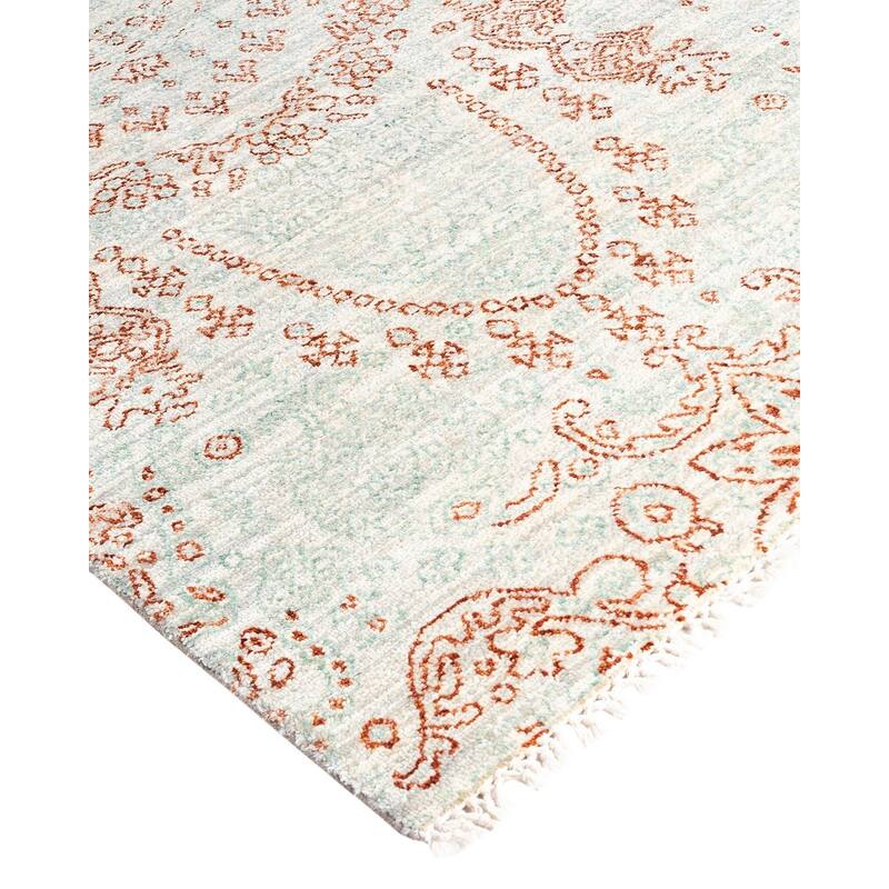 Ikat One-of-a-Kind Hand-Knotted Area Rug - Gray, 8' 0" x 10' 4" - 8' 0" x 10' 4"