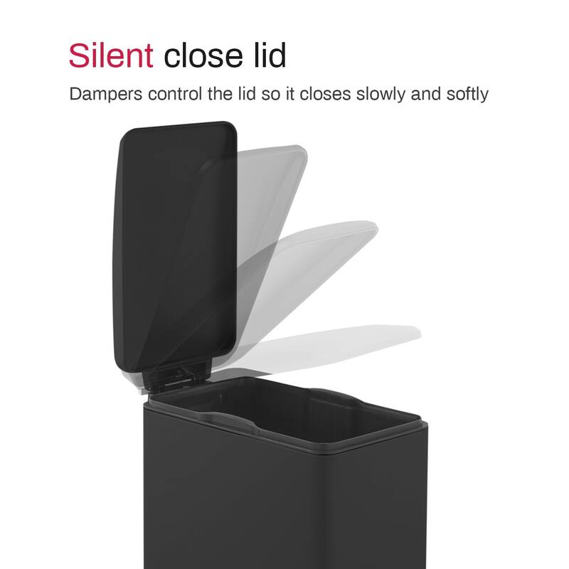 Innovaze 11.9 Gal./ 45 Liter Slim Stainless-Steel-Made Step-on kitchen Trash Can