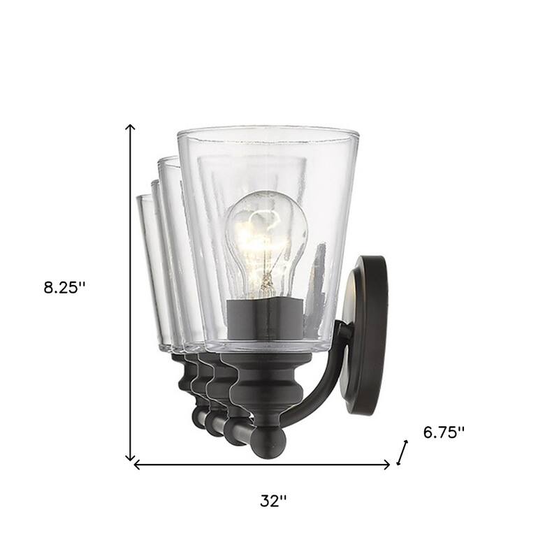 Modern Clear Glass Shade Wall Sconce with Swing Arm for Home Lighting