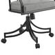 preview thumbnail 11 of 12, Tibet Gray Faux Leather and Black Iron Swivel Tilt Rolling Dining Chair