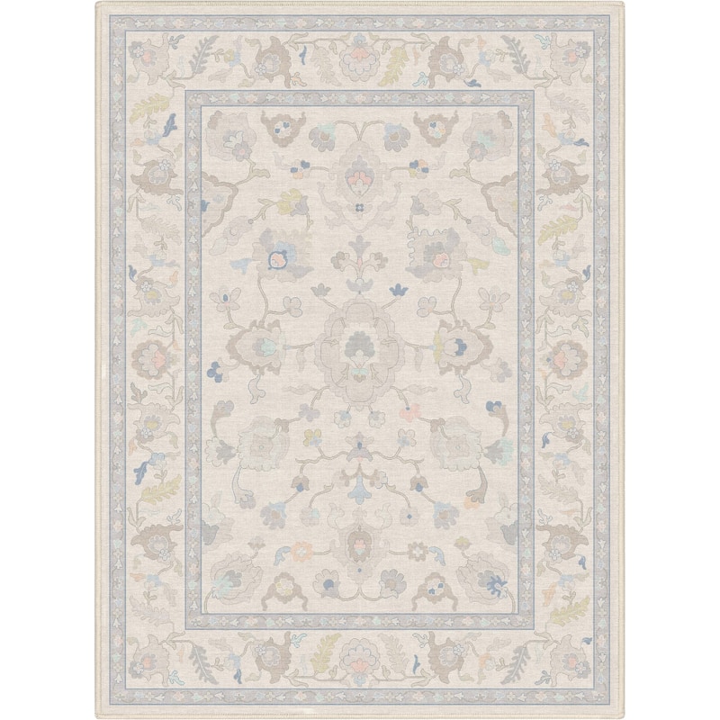 Well Woven Ushak Konya Updated Traditional Pastel Flat-Weave Area Rug