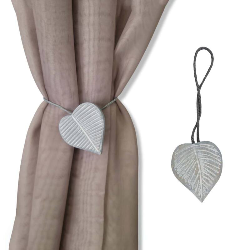 Magnetic Wooden Heart Curtain Tiebacks Easy to Use