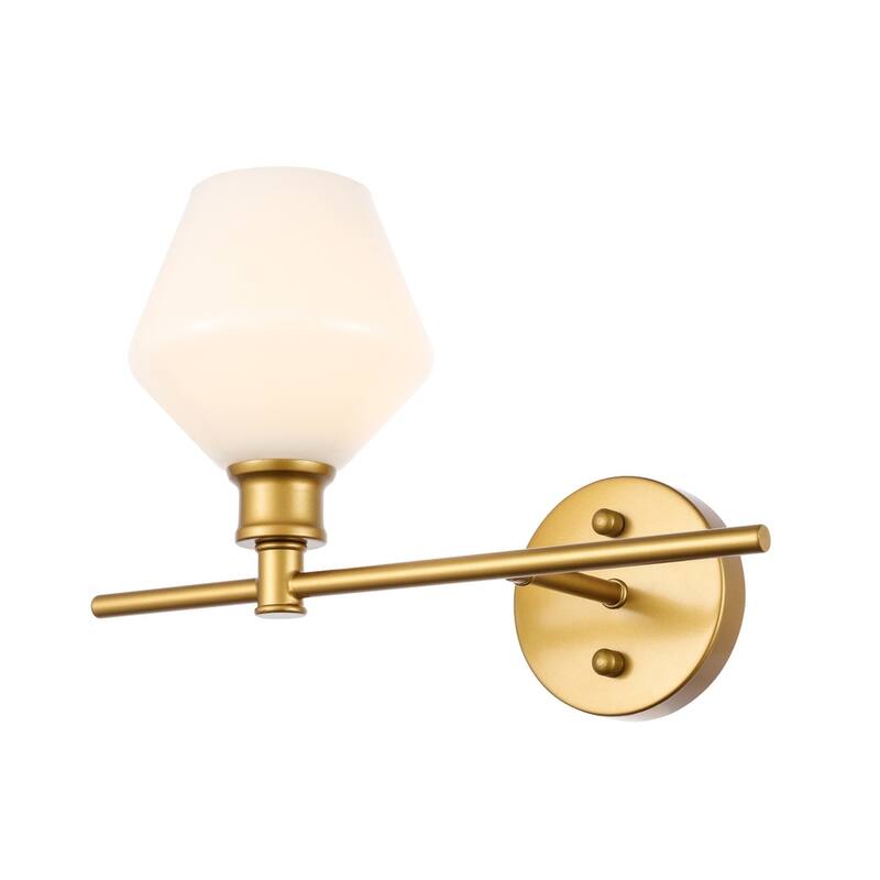 Gerald 1-Light Glass Right Wall sconce - 14.7/10.2 - 14.7/10.2