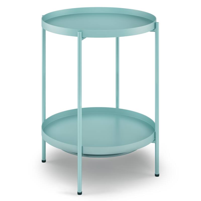 WYNDENHALL Lipton Industrial 17 inch Wide Metal End Table - 16.9"w x 16.9" d x 22.2" h