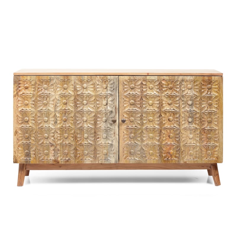 Boho Cabinet 2 Door Legs For Living Rooms,47.00" W X 16.00" D X 26.50" H