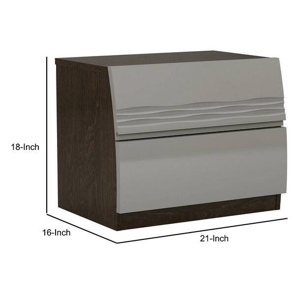 Shop 18 Inches Dual Tone Wooden Nightstand With 2 Drawers Light Gray And Brown On Sale Overstock 31858076