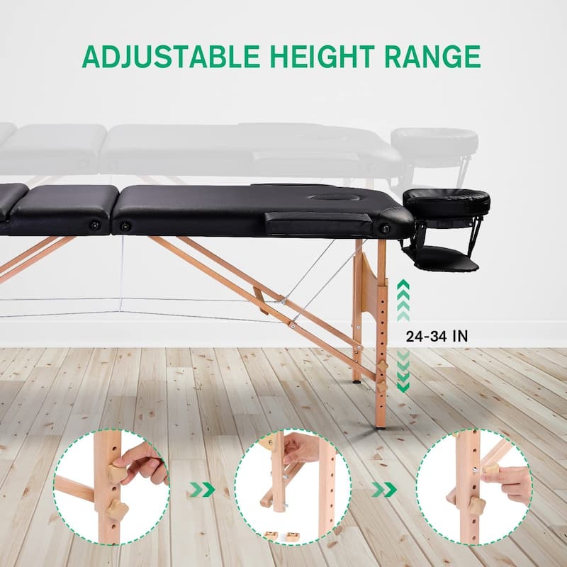 Massage Table 84 Inches Long Portable with Carry Case Table