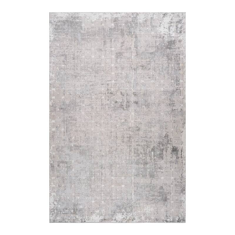 Bifo Distressed Abstract Modern Stain Resistant Durable Area Rug By HomeRoots