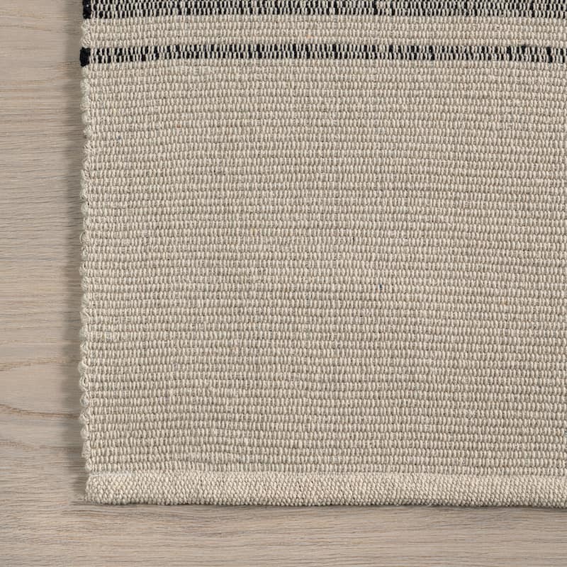 Bergamot Striped Cotton Area Rug