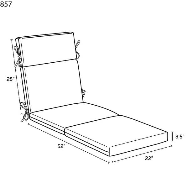 dimension image slide 0 of 2, ARDEN Outdoor Chaise Lounge Cushion