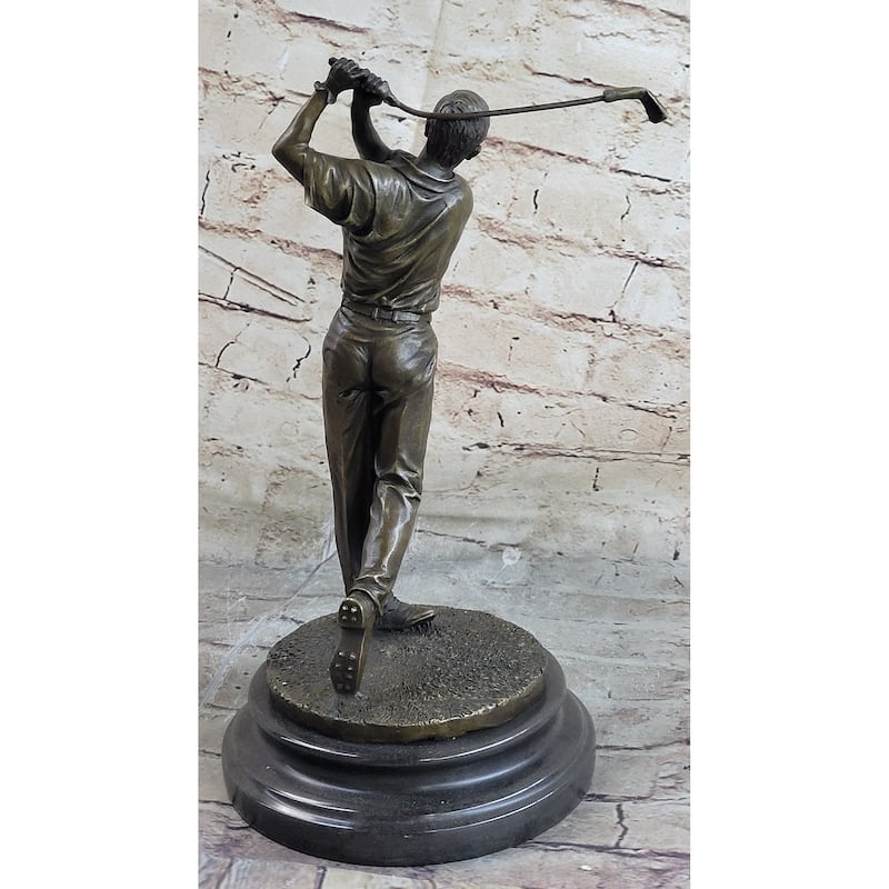 12 Inches Tall Bronze Statue Vintage Golfer Golfing Trophy Bobby Jones Sculpture Sale