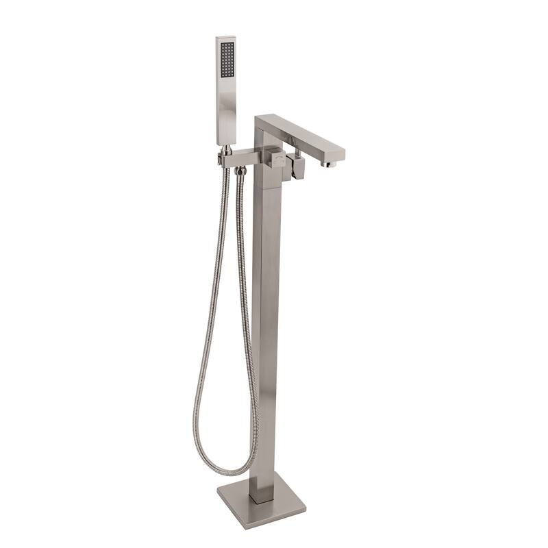 Bruch Nickel Finish Freestanding 35-inch Tub Filler Faucet - 35'' H x 6.8'' W x 10.24'' D