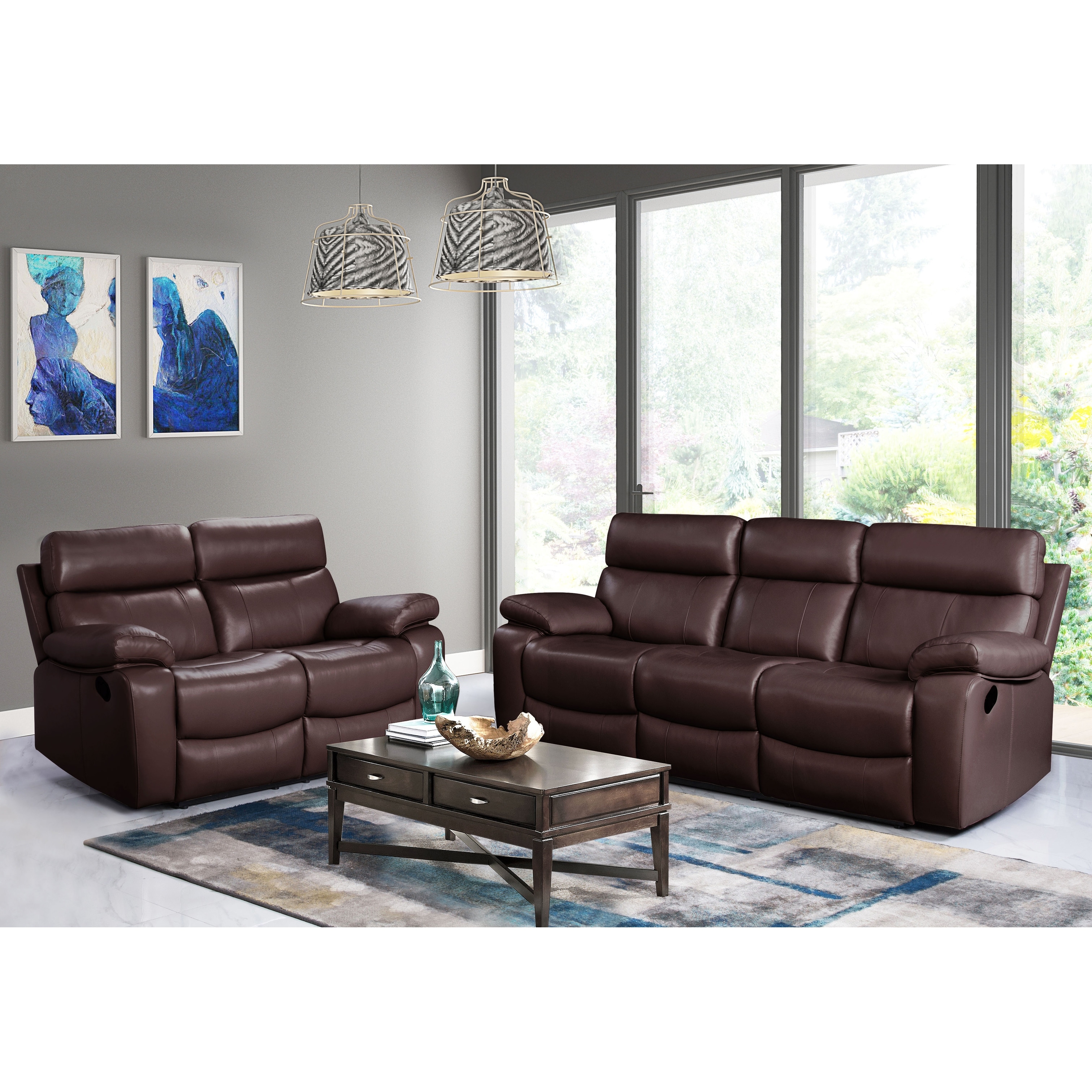 Top grain leather reclining loveseat outlet