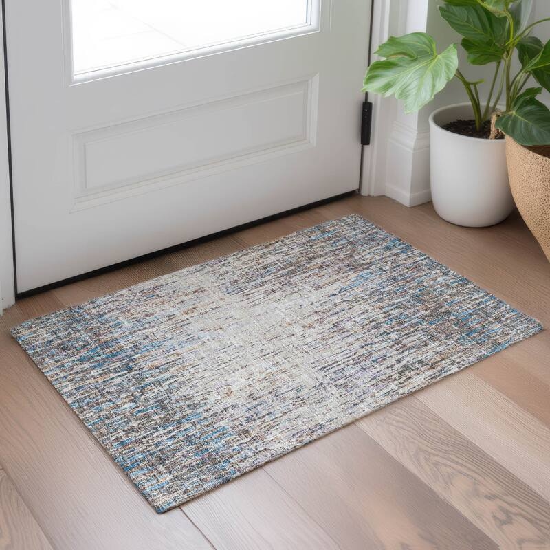 Machine Washable Indoor/ Outdoor Abstract Moxy Chantille Rug