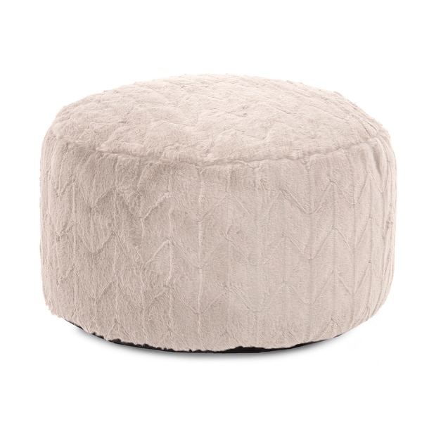 slide 2 of 6, Allan Andrews Foot Pouf Angora Natural Angora Natural