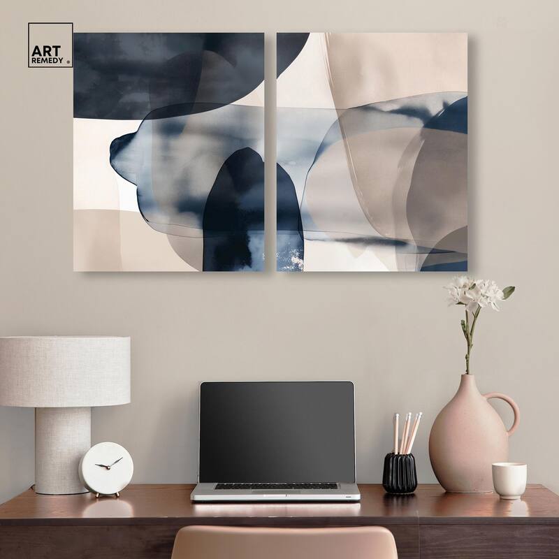 Monochrome Movement Canvas Set of 2 by Art Remedy, Gallery Wrapped