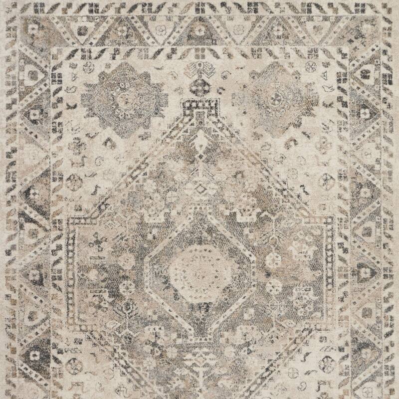 Distressed Floral Stain Resistant Soft Area Rug - 126' X '94' X '0.75