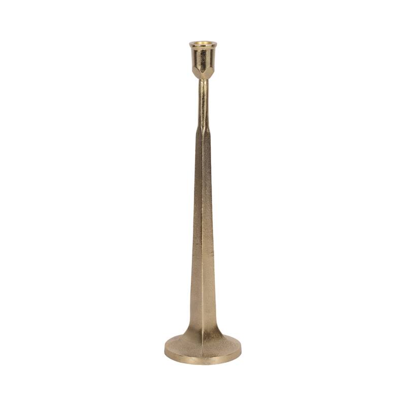 Squared Off Taper Candle Holder Contemporary Glam Metal Metallic Gold Candle Holder for Home, Office or Event