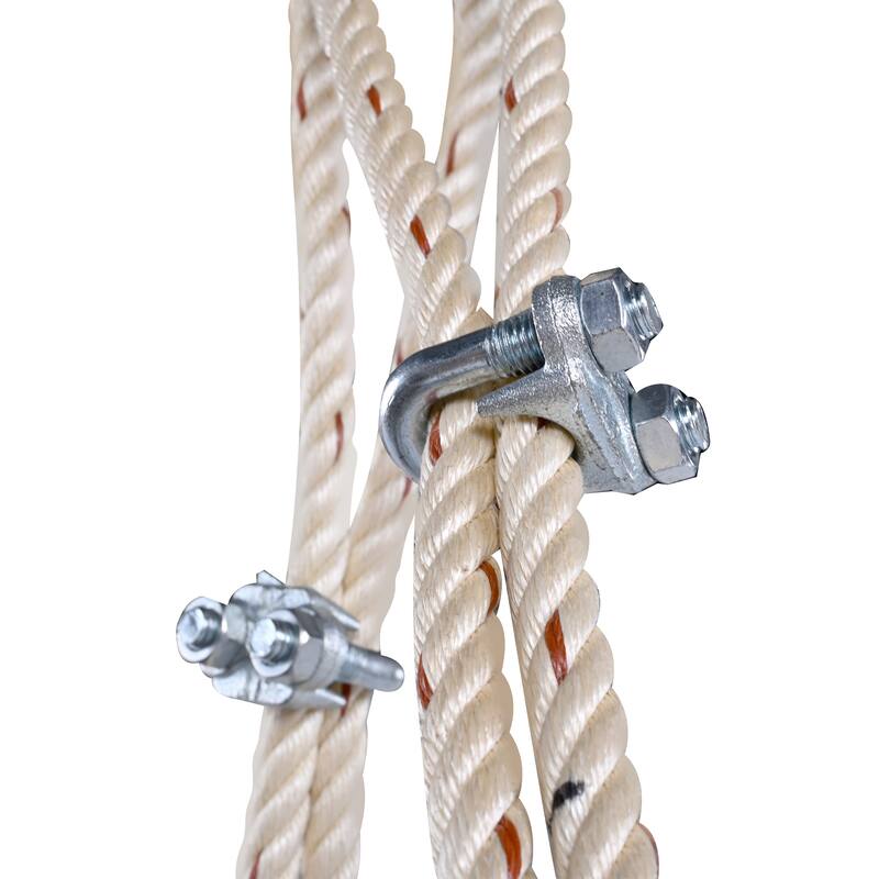 Patio Twin Size Porch Swing Bed Seating with Hemp Ropes