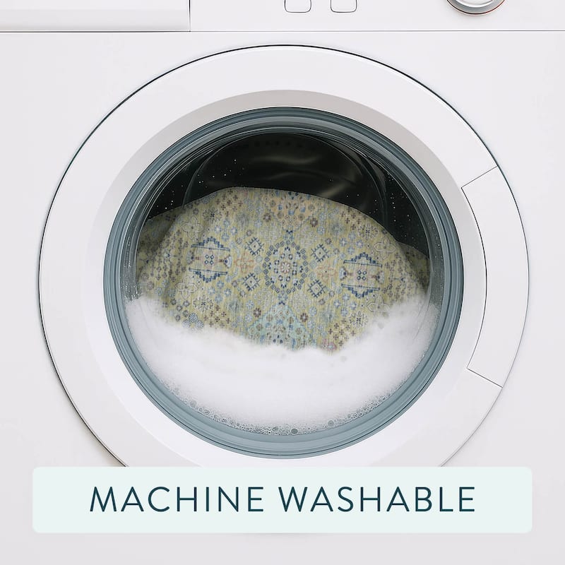 Machine Washable Indoor/ Outdoor Boho Panel Chantille Rug