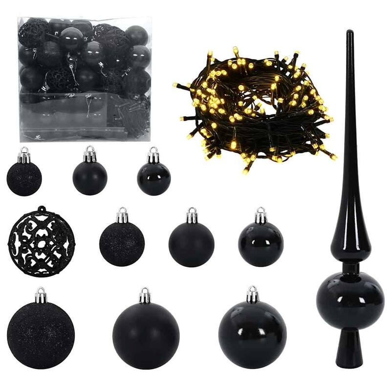 vidaXL Artificial Christmas Tree LED&Ball Set&Flocked Snow Decoration PVC&PE