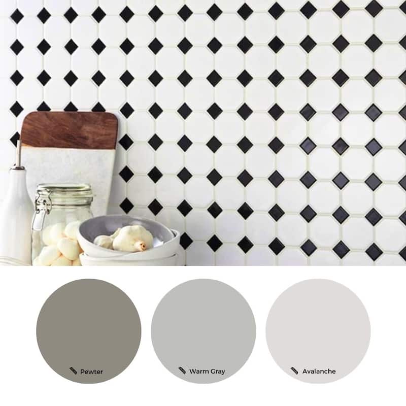 The Tile Life Check 1x1 Black/ White Matte Porcelain Mosaic Floor, Wall, & Backsplash Tile