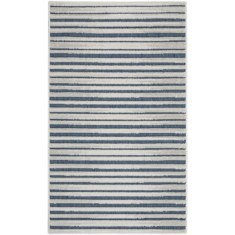 Nourison Calobra Traditional Geometric Stripe Indoor Outdoor Striped Area Rug