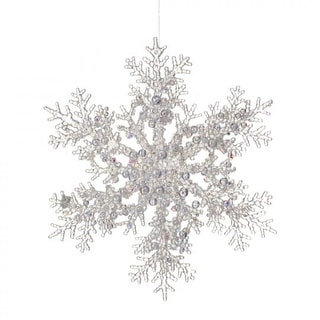 Acrylic Clear Beaded Hanging Snowflake Decoration