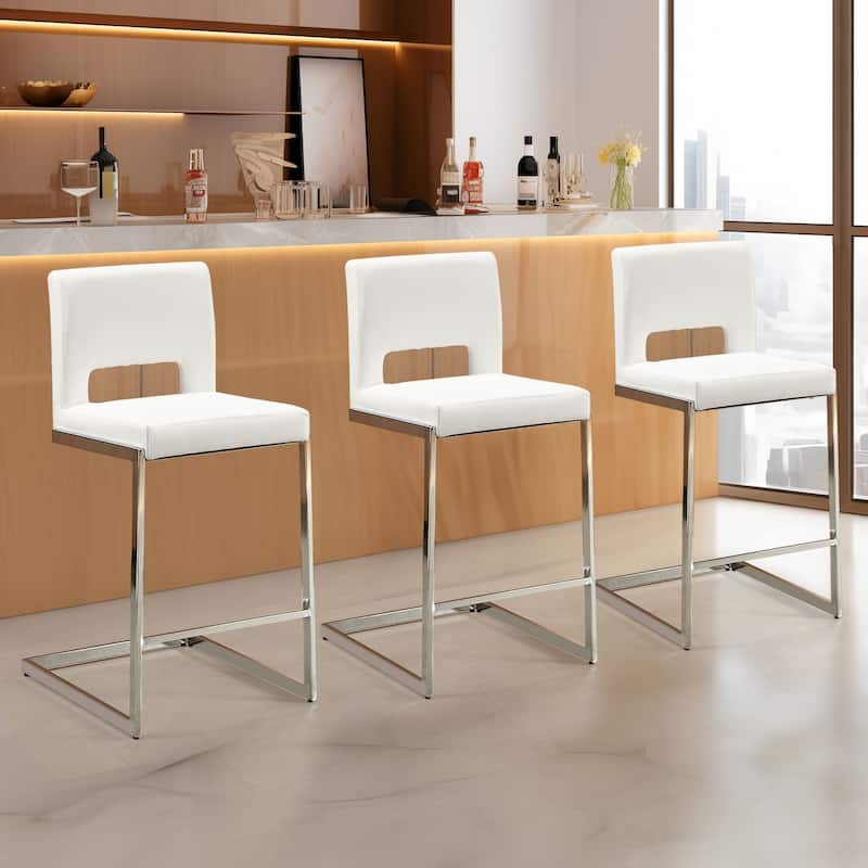 26" Counter Height Bar Stools Set of 2/3 with Metal Frame - 18"W x 23"D x 37.6"H