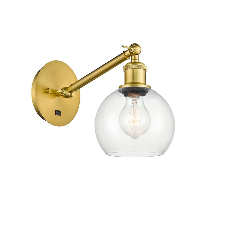 Innovations Lighting 317-1W-12-6 Athens Sconce Athens 12" Tall Wall - Satin Gold / Clear