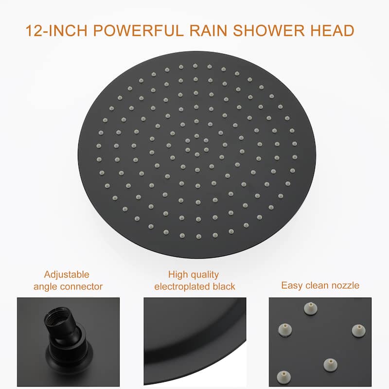 5-Spray Patterns with 9/10/12-in Wall Mount Dual Shower Heads