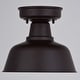 preview thumbnail 9 of 9, Cody Oil Rubbed Bronze and Light Gold Farmhouse Outdoor Flush Mount Ceiling Light - 10.25-in W x 8.75-in H x 10.25-in D