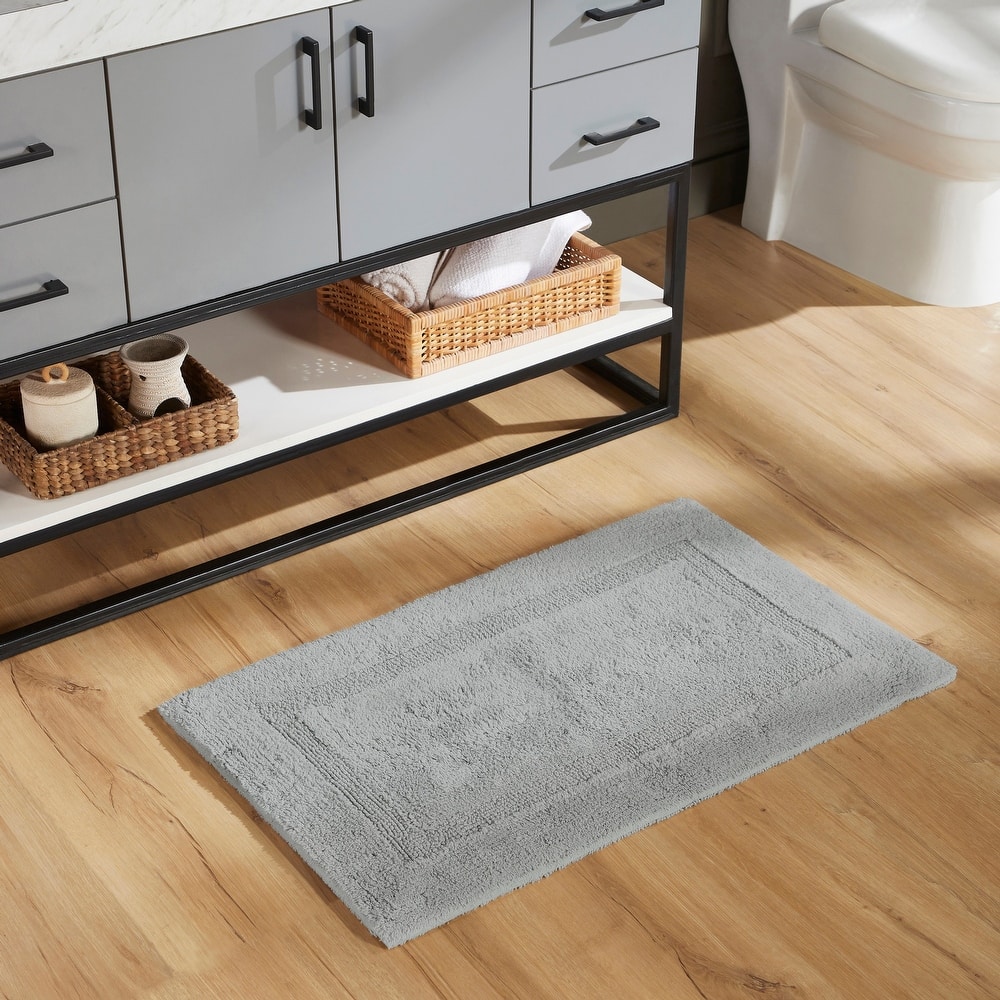 Better Trends Bath Rugs 100% Cotton Reversible Highly Water Absorbent Bathroom Rug for Shower, Sink, Bath Mats - Lux Collection