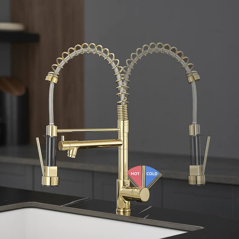 2-Function 1-Handle Commercial Pulldown Kitchen Faucet