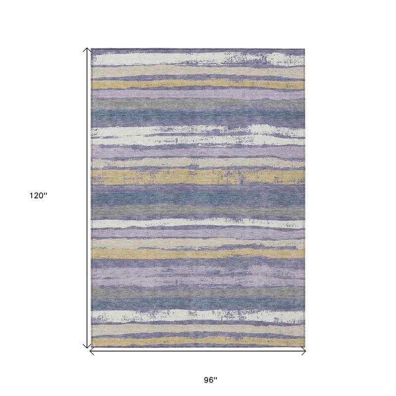 HomeRoots Striped Transitional Rectangle Outdoor Rug
