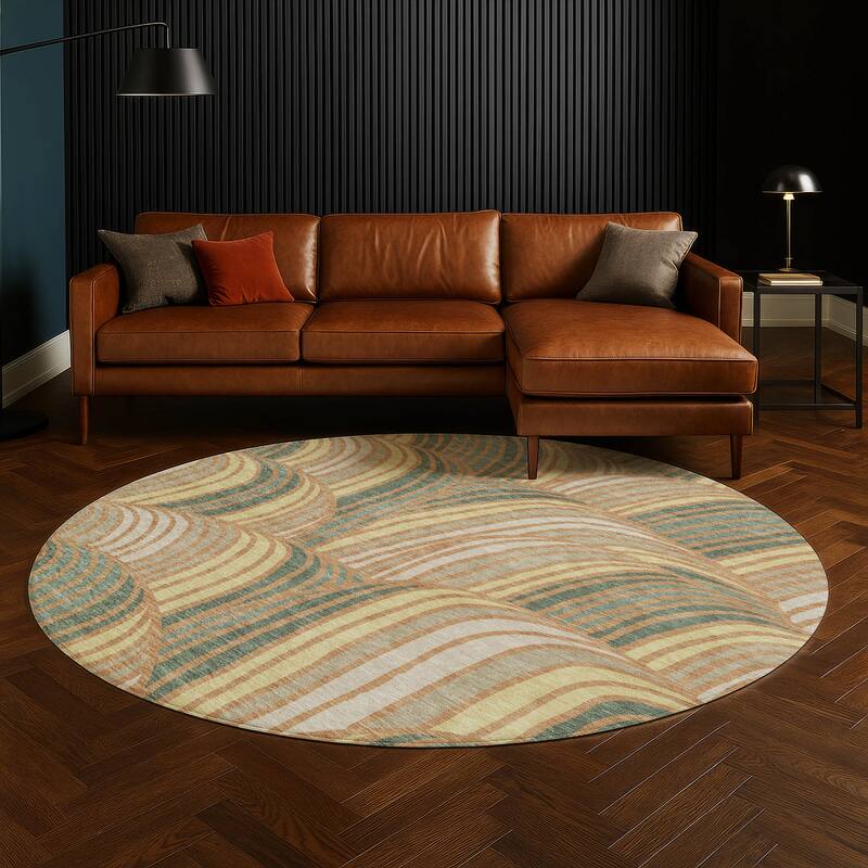 Machine Washable Indoor/ Outdoor Modern Parsons Chantille Rug