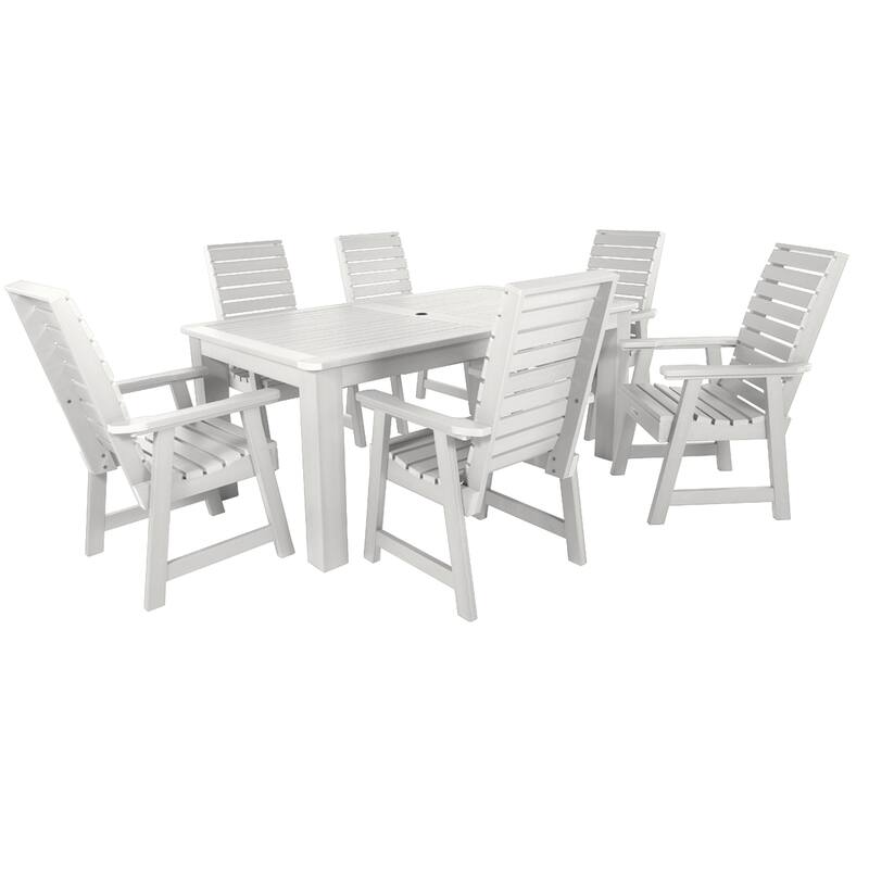 Weatherly 7-piece Outdoor Dining Set - 42" x 72" Table, Dining-height - White