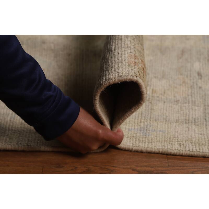 Floral Vegetable Dye Oushak Turkish Ug Handmade Wool Carpet - 8'10"x 12'0"