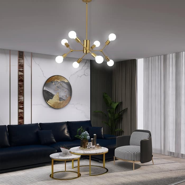 8-Light Dimmable Modern Sputnik Sphere Chandelier
