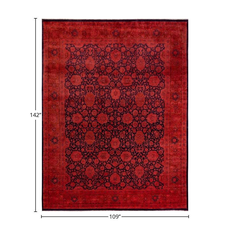 Fine Vibrance, One-of-a-Kind Hand-Knotted Area Rug - Orange, 9' 1" x 11' 10" - 9' 1" x 11' 10"