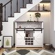 preview thumbnail 1 of 9, White Sliding Door Coffee Bar Cabinet Sideboard with Wine Bottle Rack White